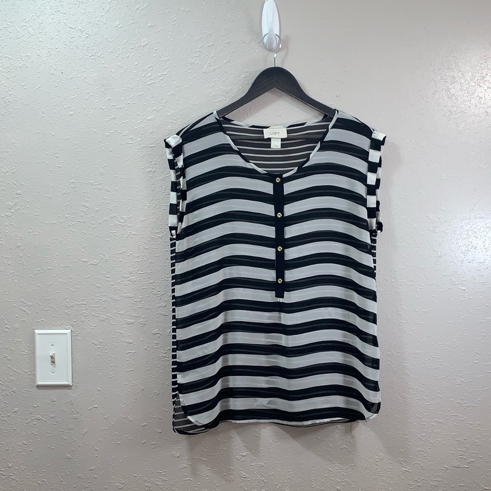 Stripped sheer chiffon Ann Taylor Loft size small